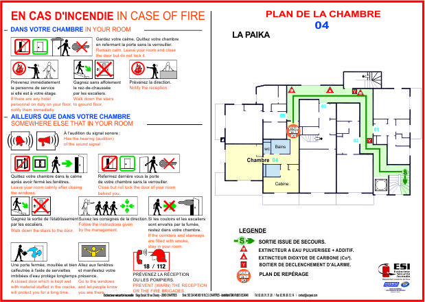 consignes de chambre