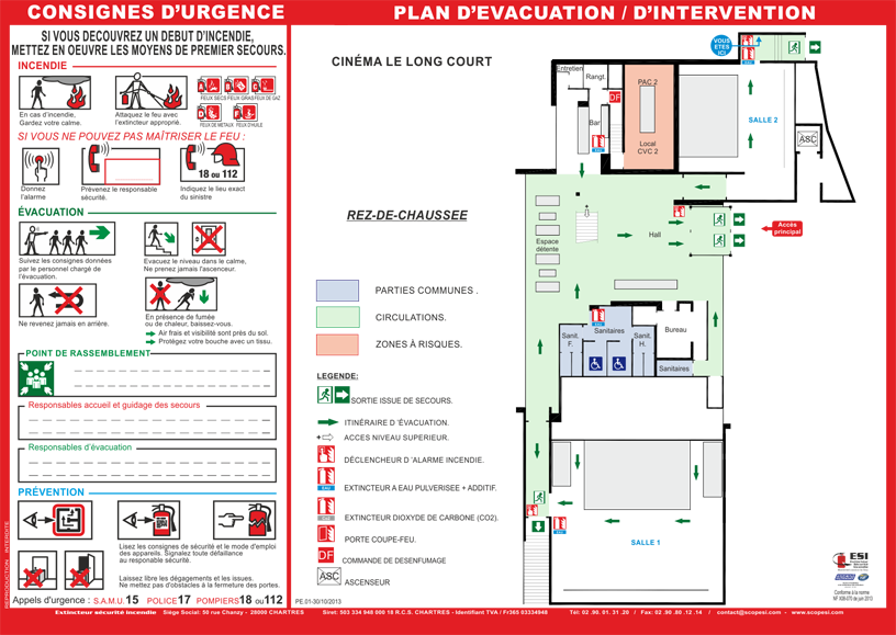 Plan d'evacuation